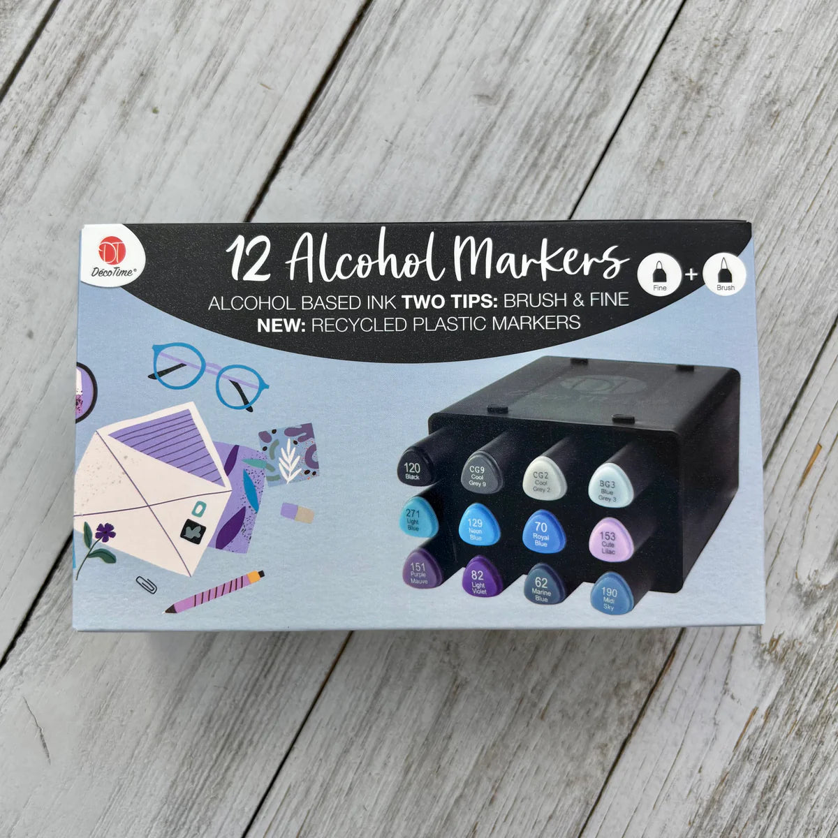 Deco Time Alcohol Marker 12-Colour Sets