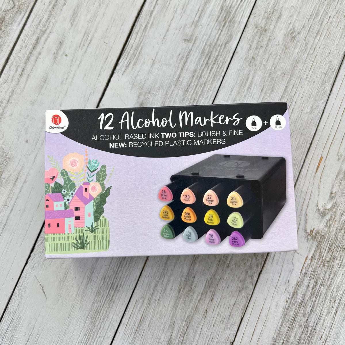 Deco Time Alcohol Marker 12-Colour Sets