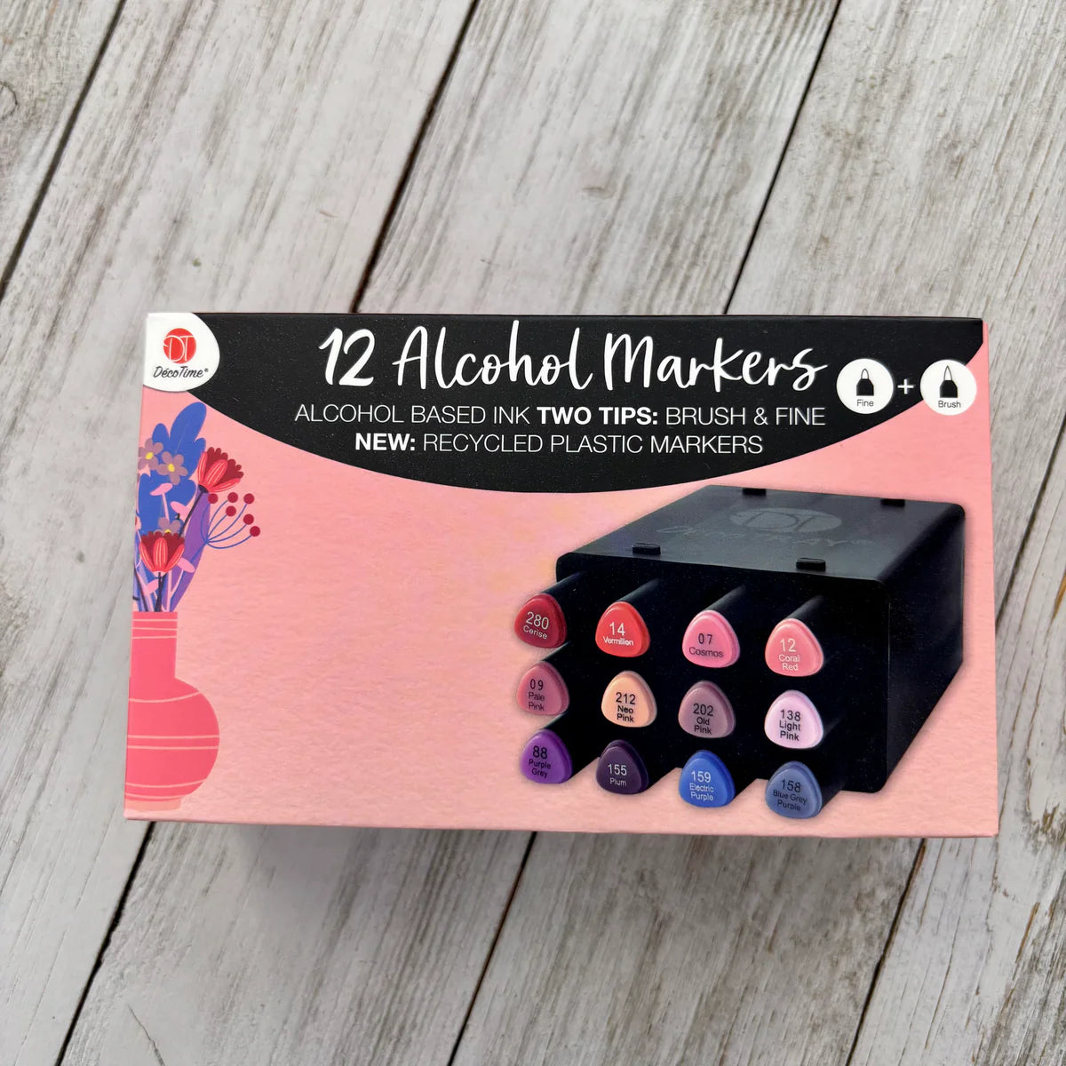 Deco Time Alcohol Marker 12-Colour Sets