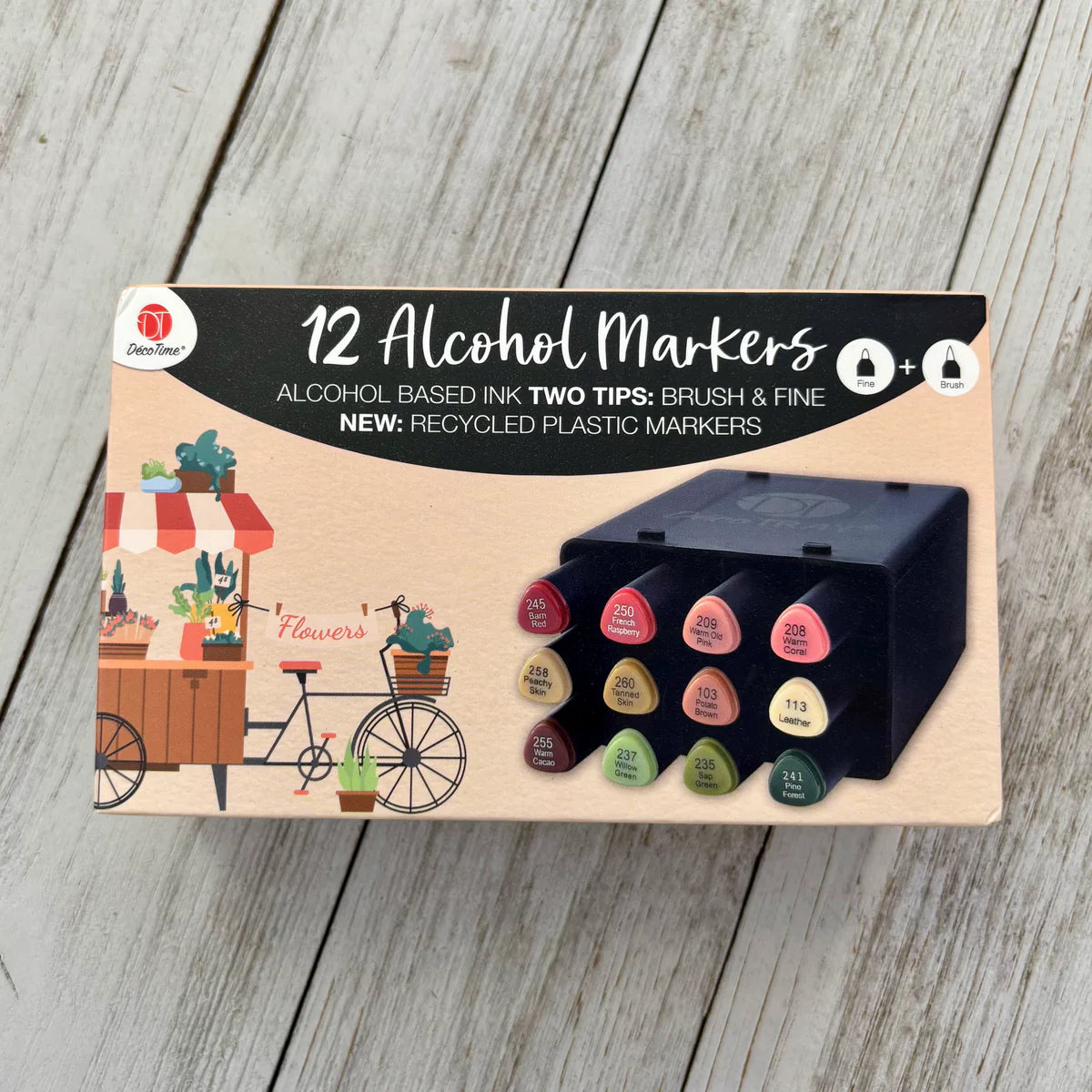 Deco Time Alcohol Marker 12-Colour Sets