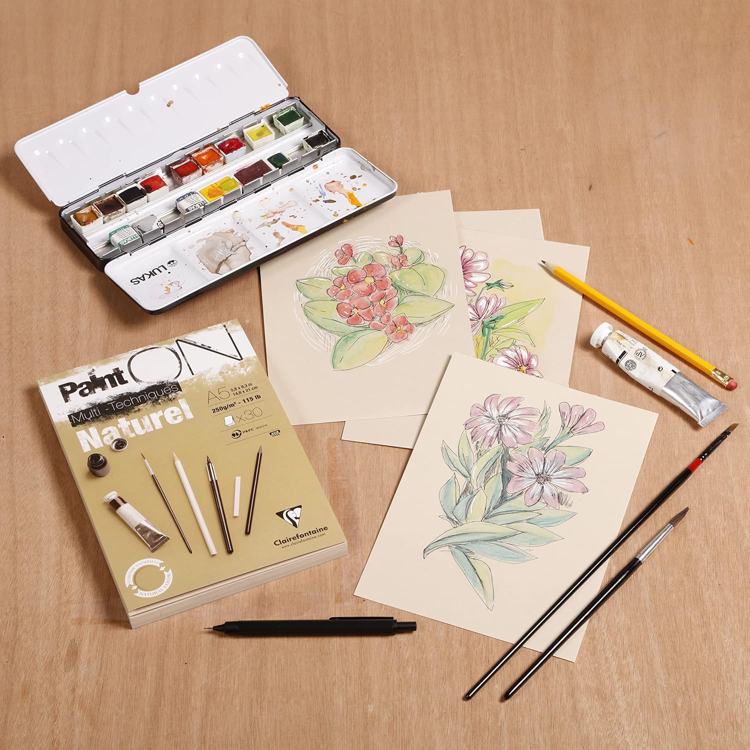 Clairefontaine Paint'On Multi-Tech Pad — A5, Naturel, 30 Sheets