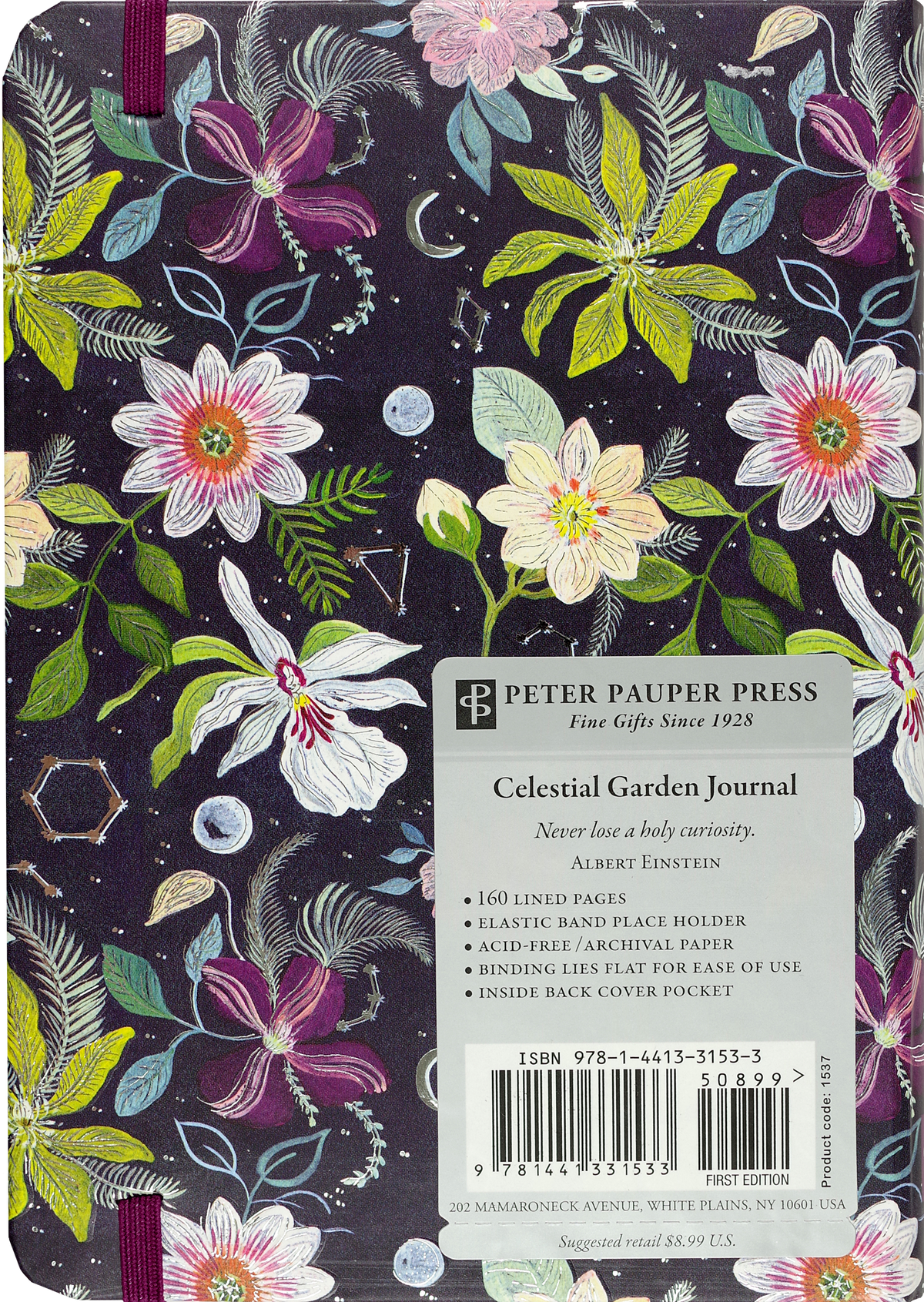 Peter Pauper Press Celestial Garden Journal back cover
