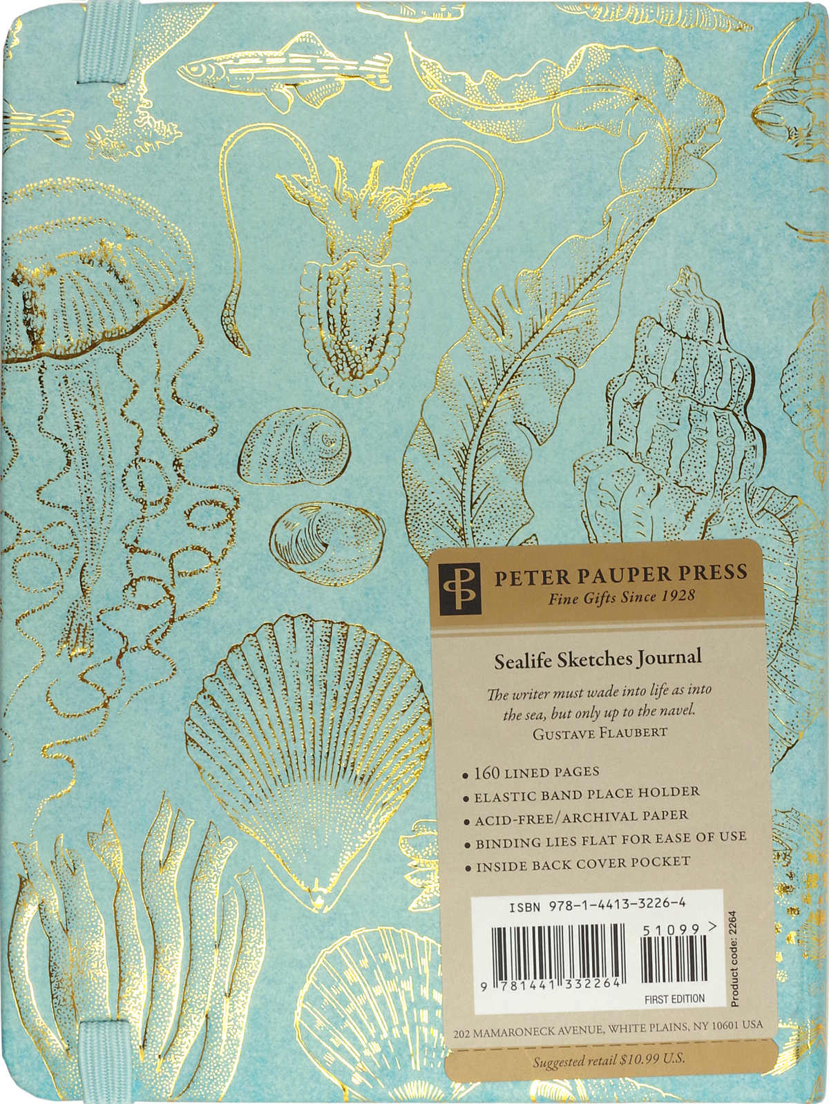 Peter Pauper Press Sealife Sketches Journal back cover