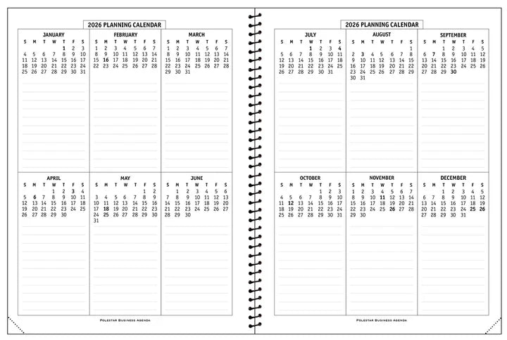 Planner Weekly Business Agenda Polestar 2026