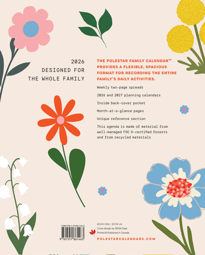Planner Polestar Family Calendar 8 X 10 2026