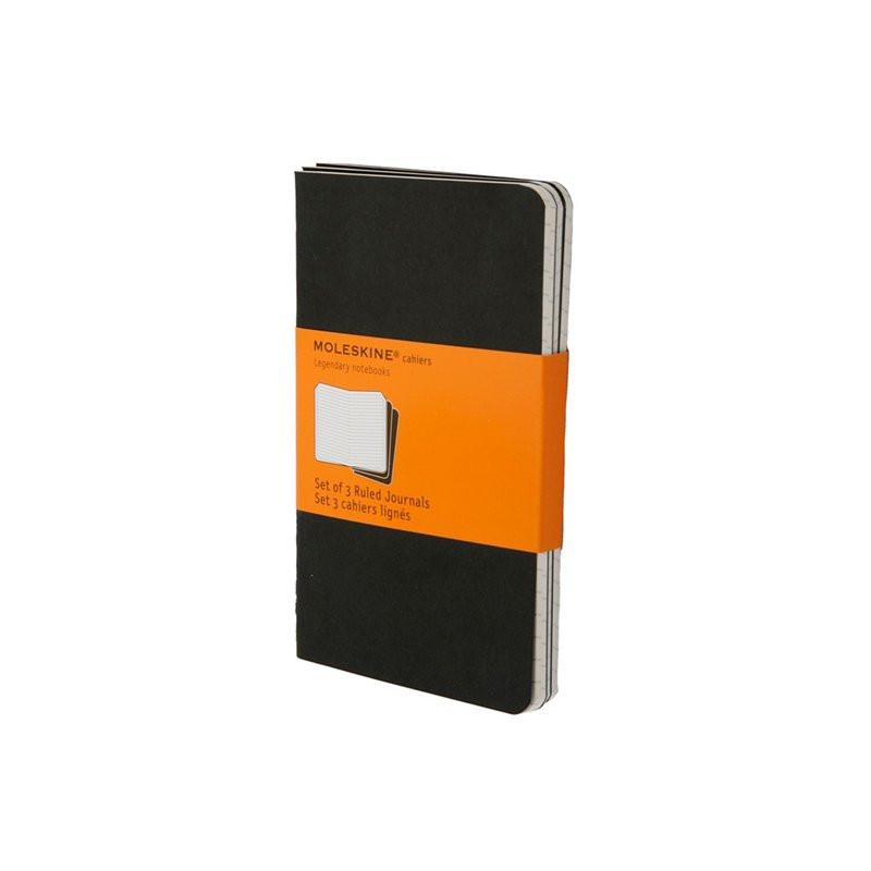 Moleskine Cahier Journal 3-Pack, Pocket, Ruled, Black