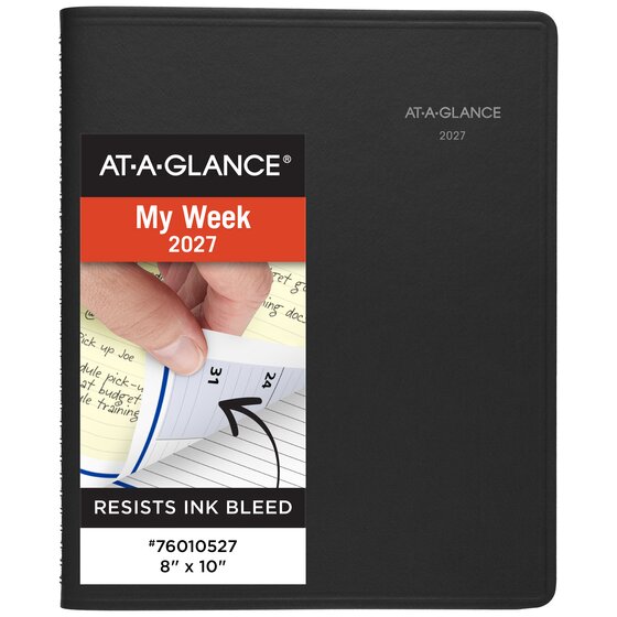 Agenda semainier/mensuel AT-A-GLANCE QuickNotes 2027, 25x20 cm, Noir