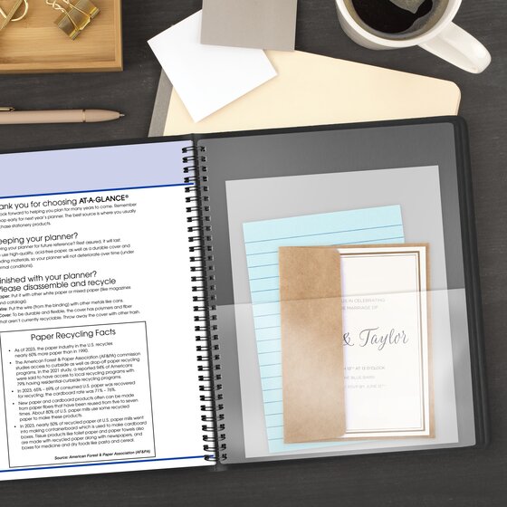 Agenda semainier/mensuel AT-A-GLANCE QuickNotes 2027, 25x20 cm, Noir