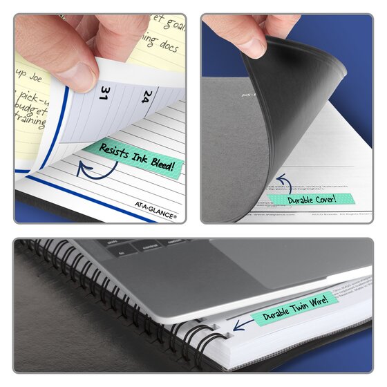 Agenda semainier/mensuel AT-A-GLANCE QuickNotes 2027, 25x20 cm, Noir