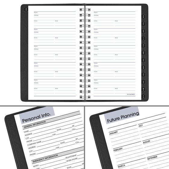 Agenda de bureau semainier AT-A-GLANCE® 15,2 cm x 9,5 cm Bilingue Noir