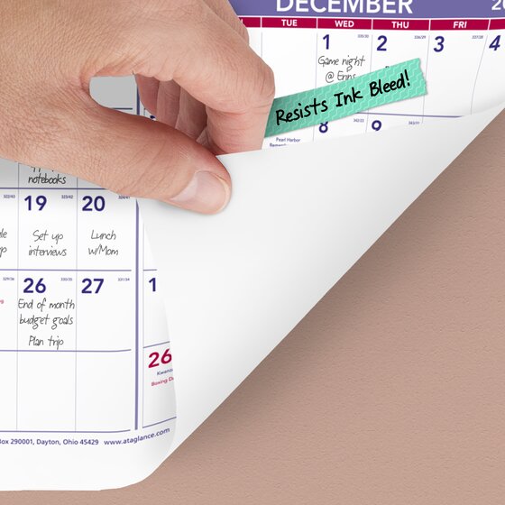 Calendrier mural annuel recyclé At-A-Glance 24" x 36" Anglais PM1228