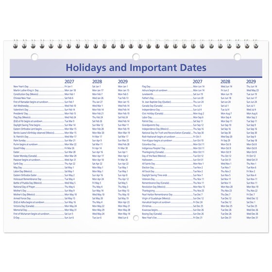 AT-A-GLANCE QuickNotes Monthly Desk/Wall Calendar 2027, Bilingual, 8"x11"