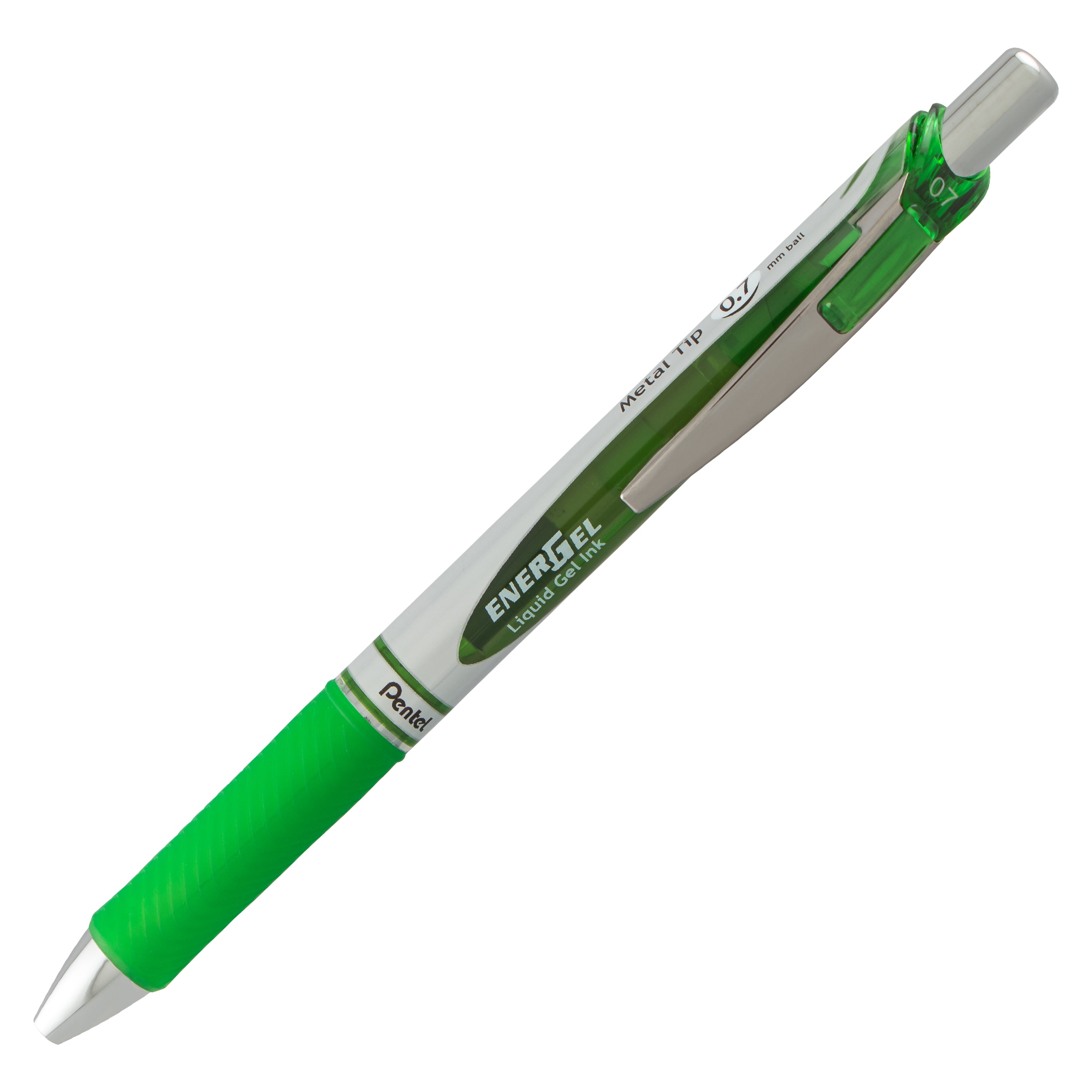 Pentel EnerGel retractable gel pen 0.7mm lime green