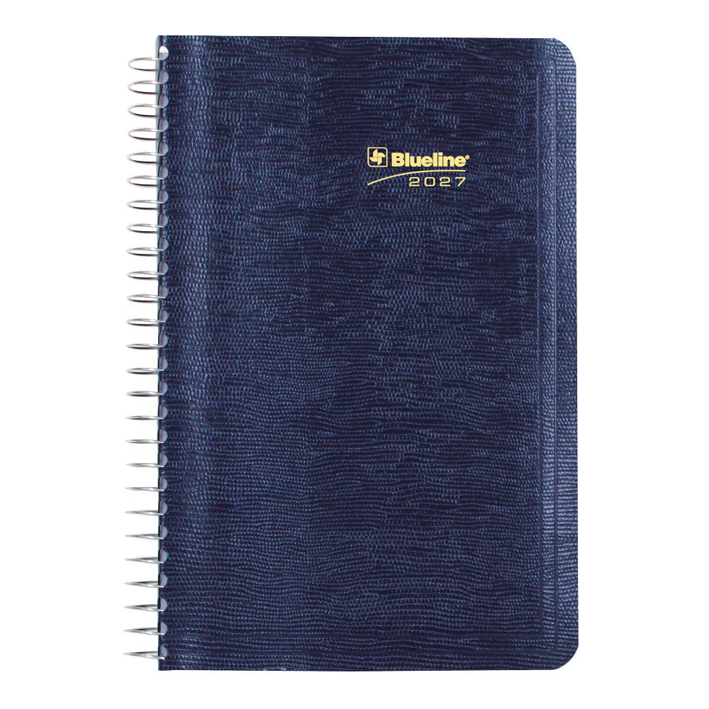 Blueline Essential Daily Planner — Jan–Dec 2027, English, Blue, 8" x 5"