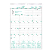 Calendrier mural mensuel Brownline 2026 EcoLogix 12 mois – janvier à décembre – 12 x 17 po – Anglais