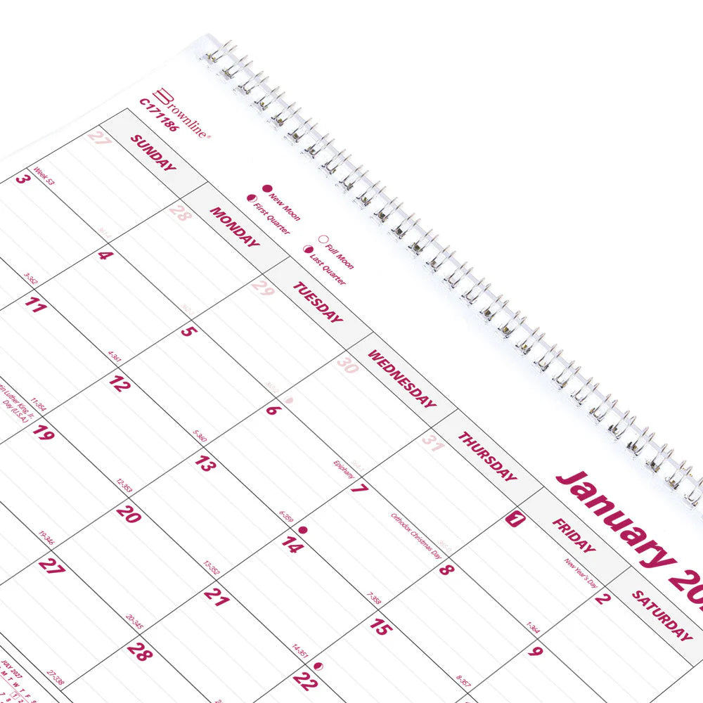 Calendrier mural mensuel Brownline