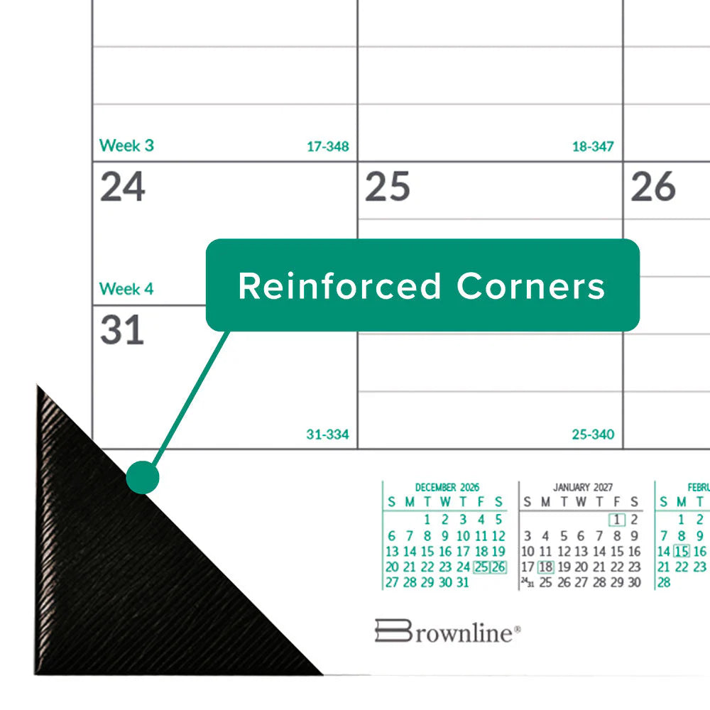 Calendrier de bureau mensuel Brownline Ecologix 22"x 17", anglais