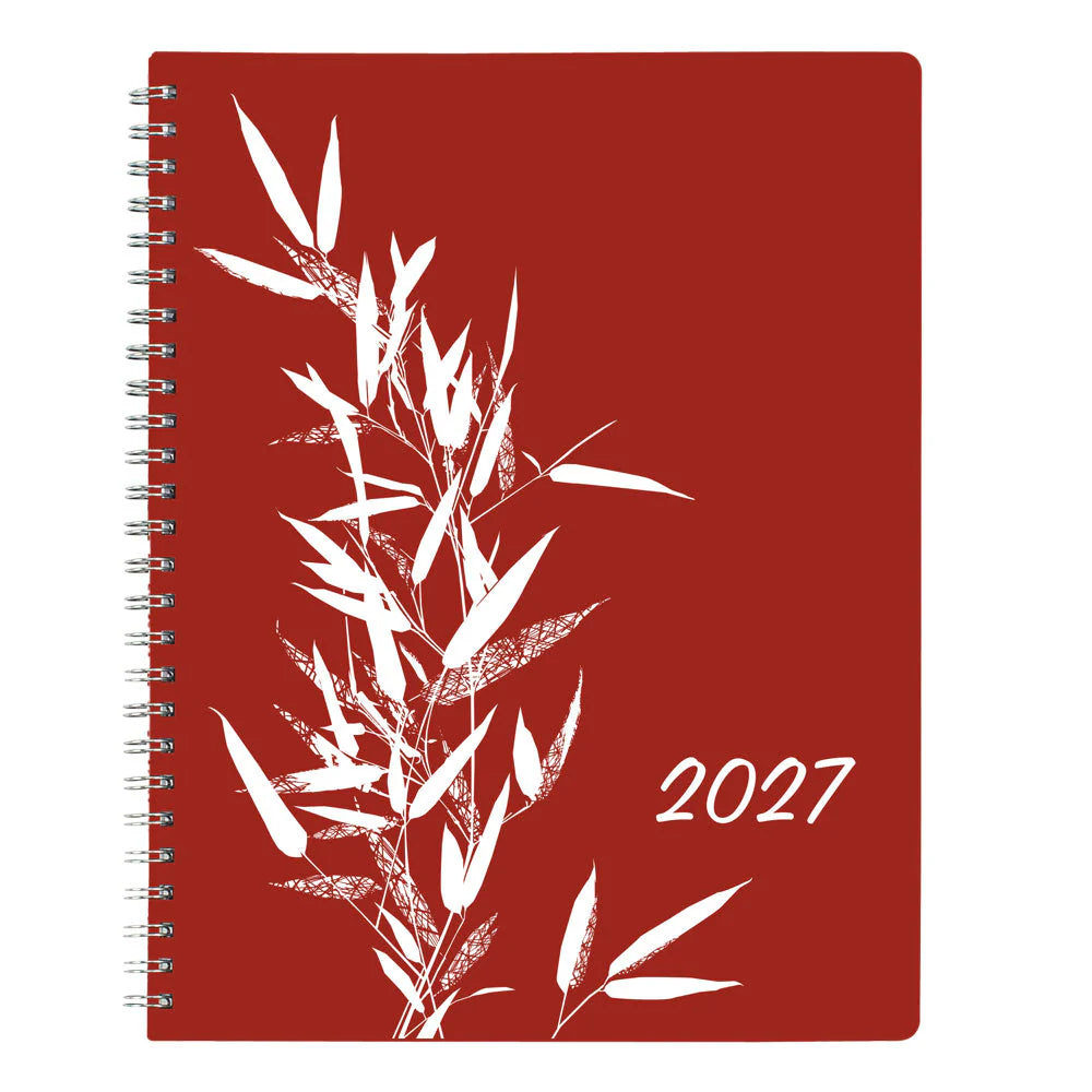 Blueline 2026 Joyful DuraGlobe Agenda mensuel de 14 mois - Décembre à janvier - 8-7/8" x 7-1/8" - Rouge - Bilingue