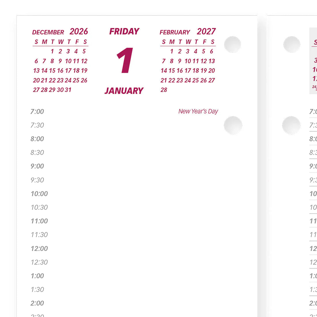 Recharge de bloc-calendrier journalier Brownline 15,2 cm x 8,9 cm, anglais
