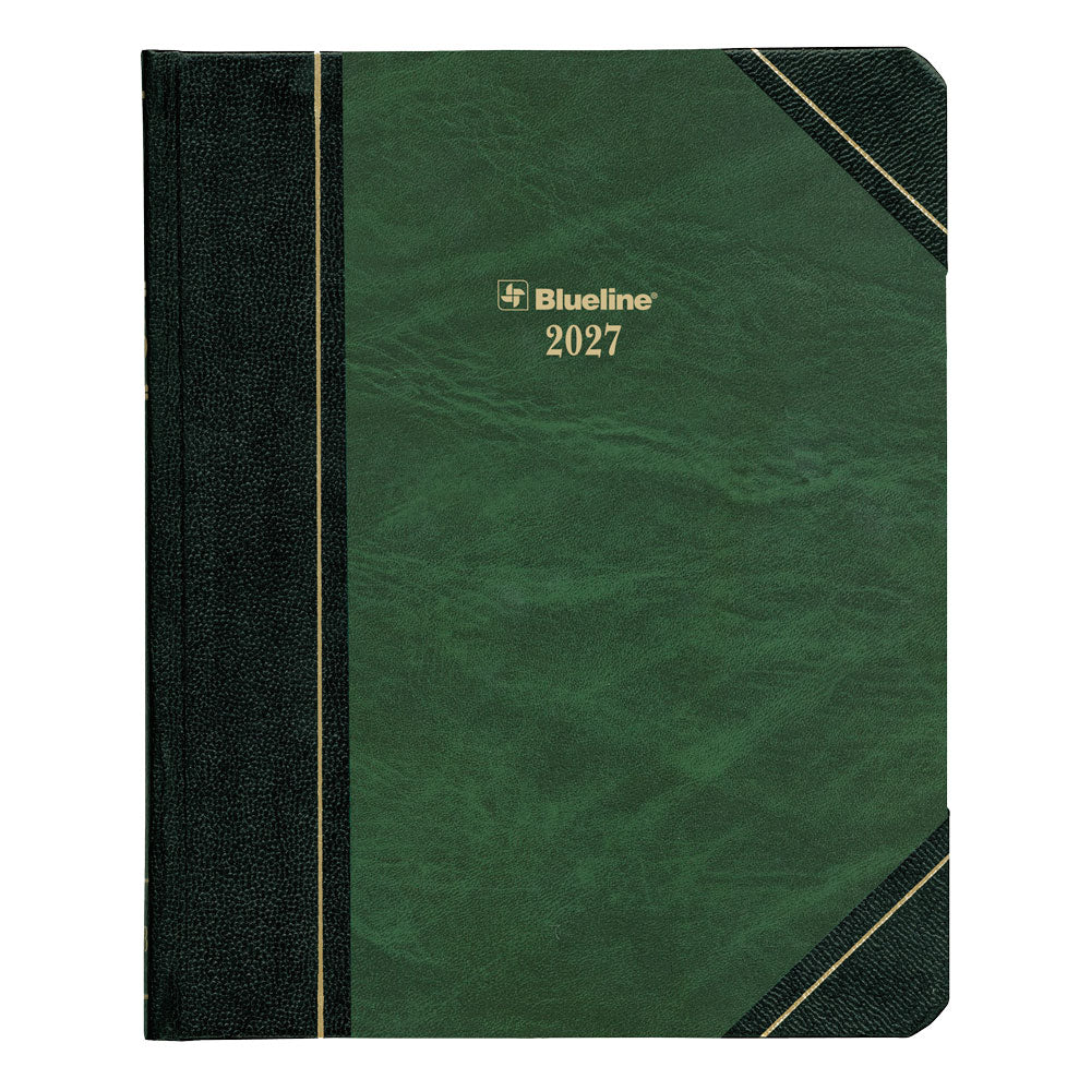 Agenda journalier traditionnel de 12 mois Brownline 2026 - Janvier à décembre - 6-1/2" x 8-1/8" - Vert marbré - Anglais