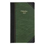 Brownline Traditional 12-Month Daily Diary 2027, Sewn Binding, Marble Green, 13-3/8"x8"