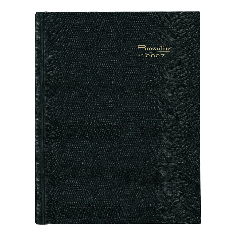 Journal relié à couverture rigide traditionnelle Brownline®, 25,4 cm x 20 cm, noir, anglais