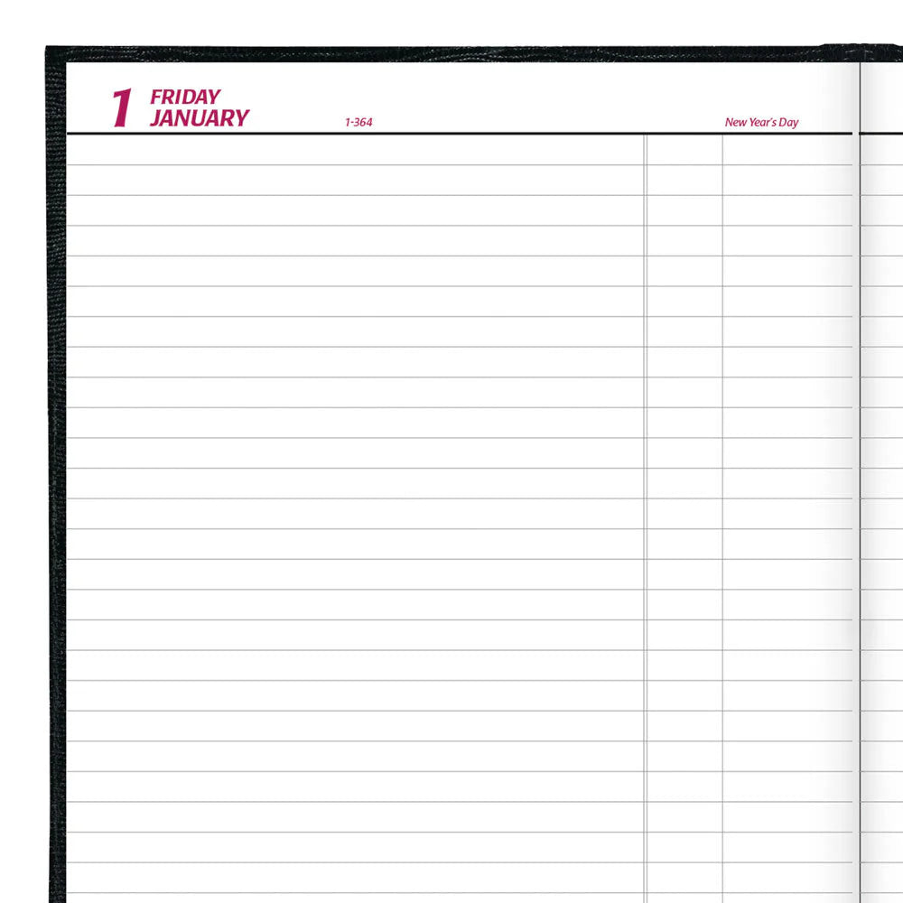 Journal relié à couverture rigide traditionnelle Brownline®, 25,4 cm x 20 cm, noir, anglais