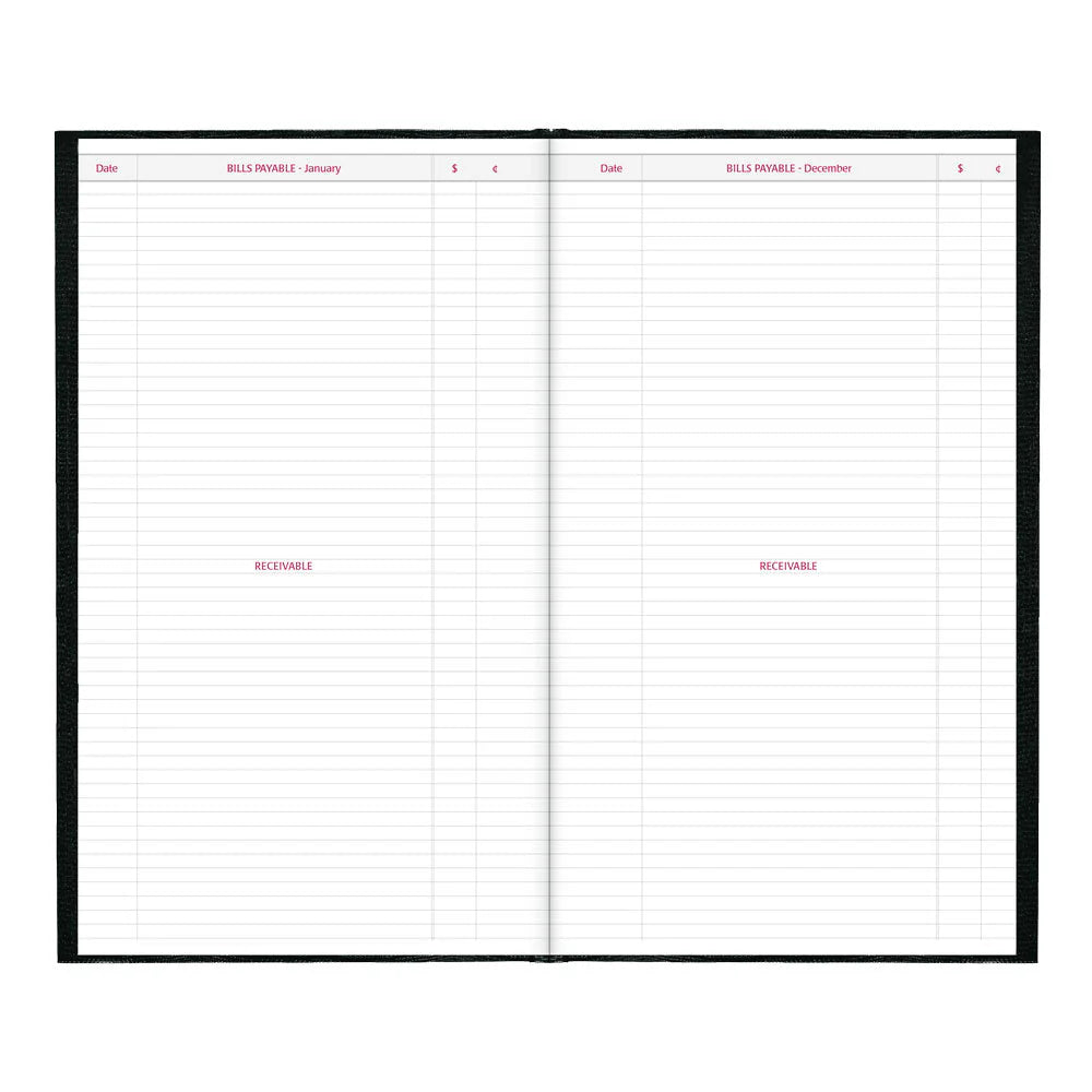 Journal traditionnel quotidien à couverture rigide Brownline® 13-3/8" x 7-7/8" Noir Anglais