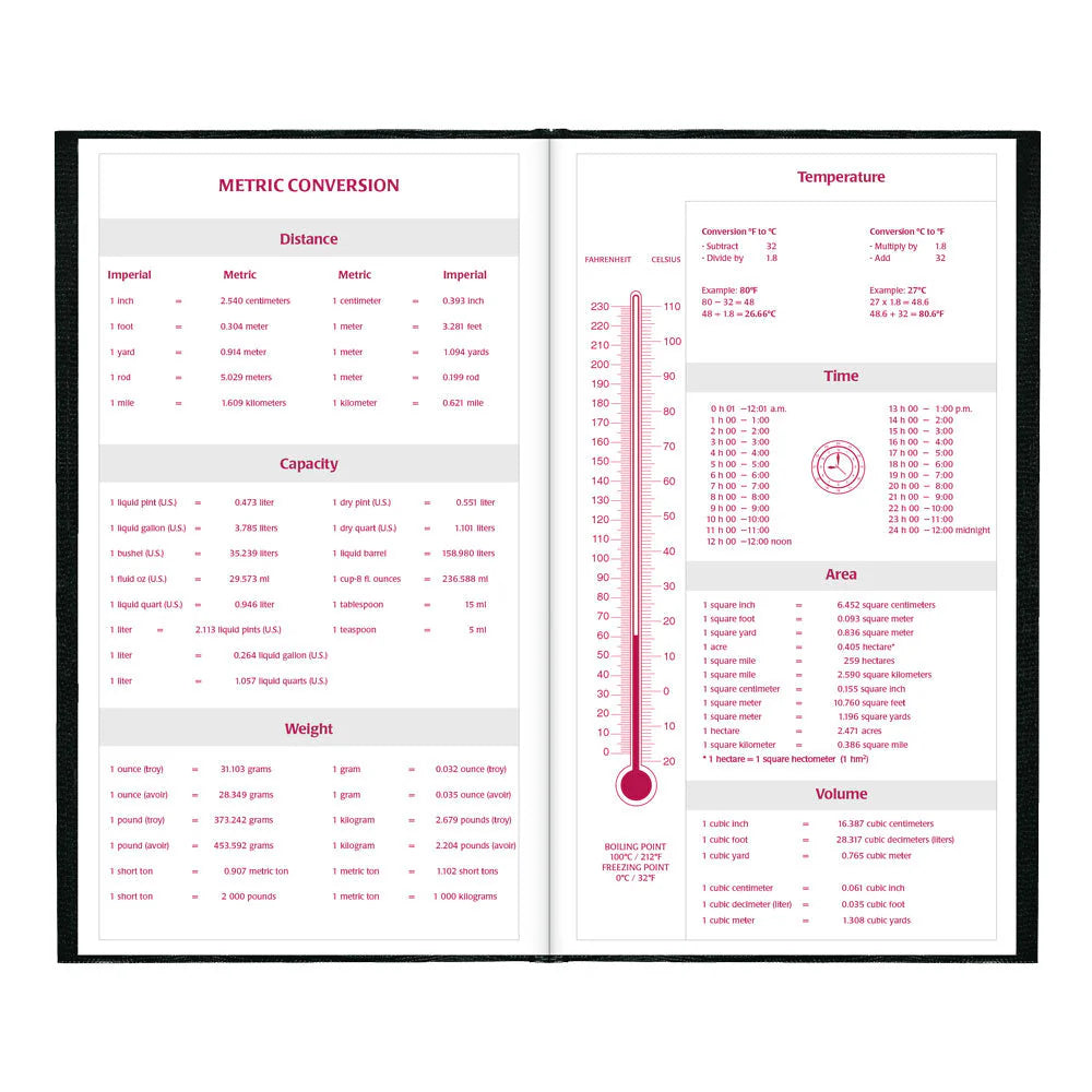 Journal traditionnel quotidien à couverture rigide Brownline® 13-3/8" x 7-7/8" Noir Anglais