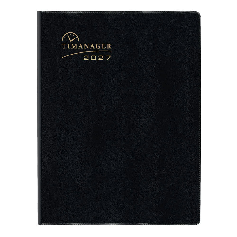Agenda semainier/mensuel Blueline 2026 Timanager 13 mois - De décembre à décembre - 10 1/4" x 7 5/8" - Noir - Anglais C590081