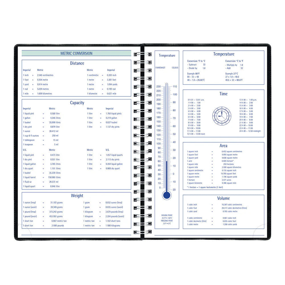 Agenda semainier/mensuel Blueline 2026 Timanager 13 mois - De décembre à décembre - 9 1/16 po x 5 7/8 po - Noir - Anglais C591081