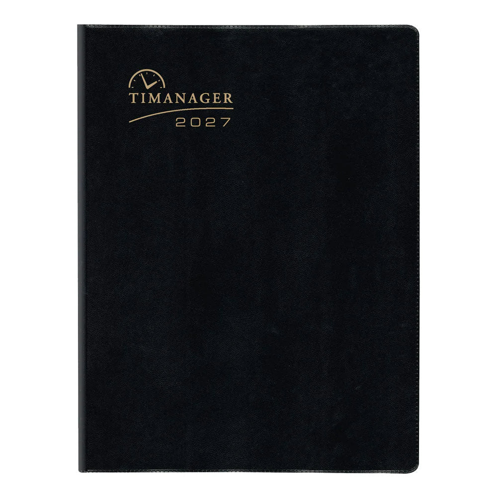 Blueline 2026 Timanager Agenda Semainier/Mensuel 13 Mois - Décembre à Décembre - 11" x 8-1/2" - Noir - Anglais