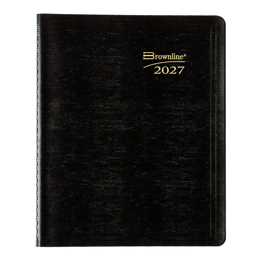 Agenda mensuel essentiel Brownline® 14 mois à spirale 8-7/8x7-1/8" Anglais Noir