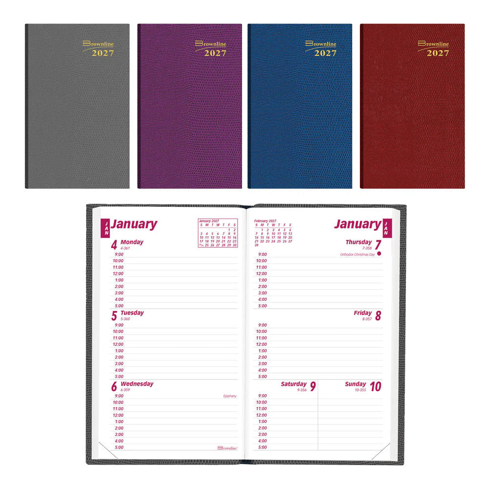 Agenda hebdomadaire Brownline 4 3/4 X 3 de poche 2026