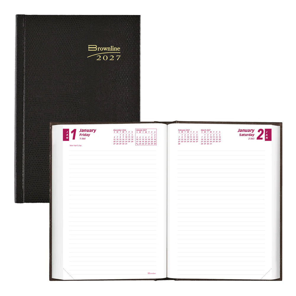 Planner Daily Hard Cover 7 1/2 x 5 Black 2027 CB387BLK