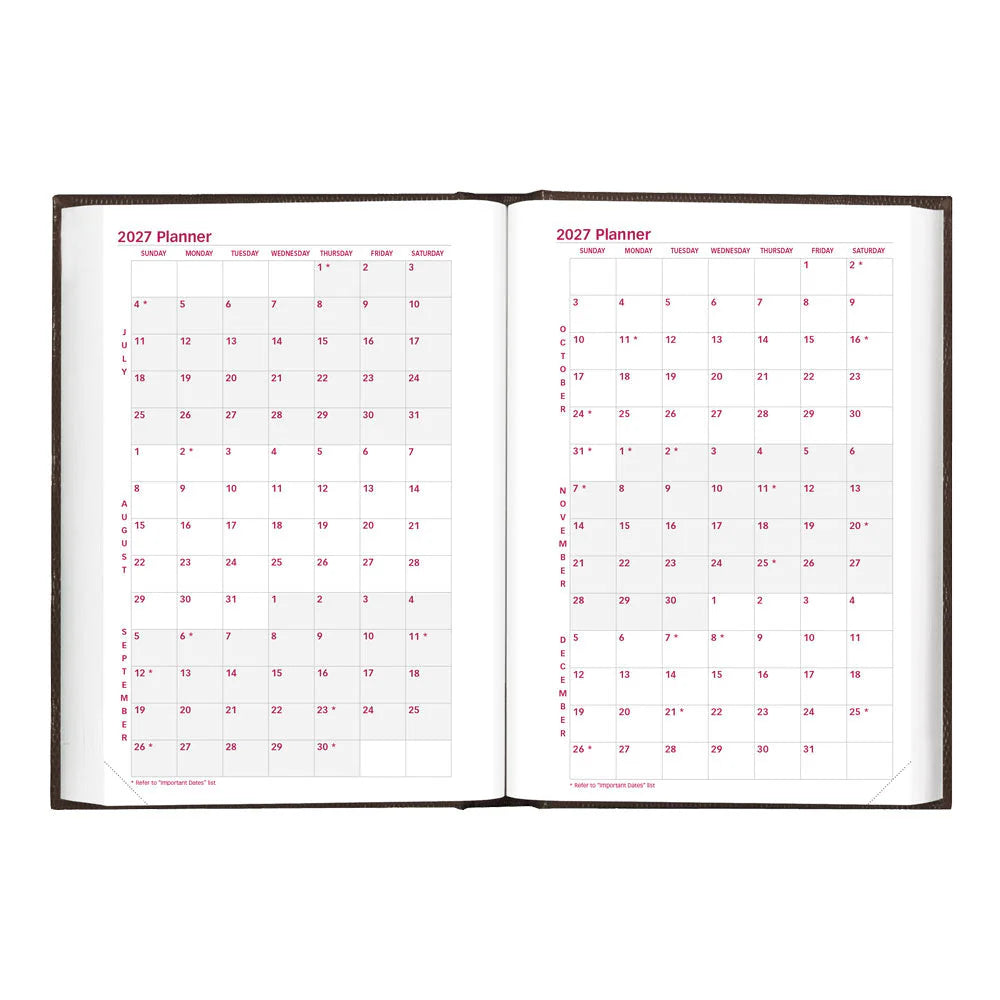 Brownline 12-Month Daily Hard Cover Planner 2027, Perfect Binding, Black, 7-1/2"x5"