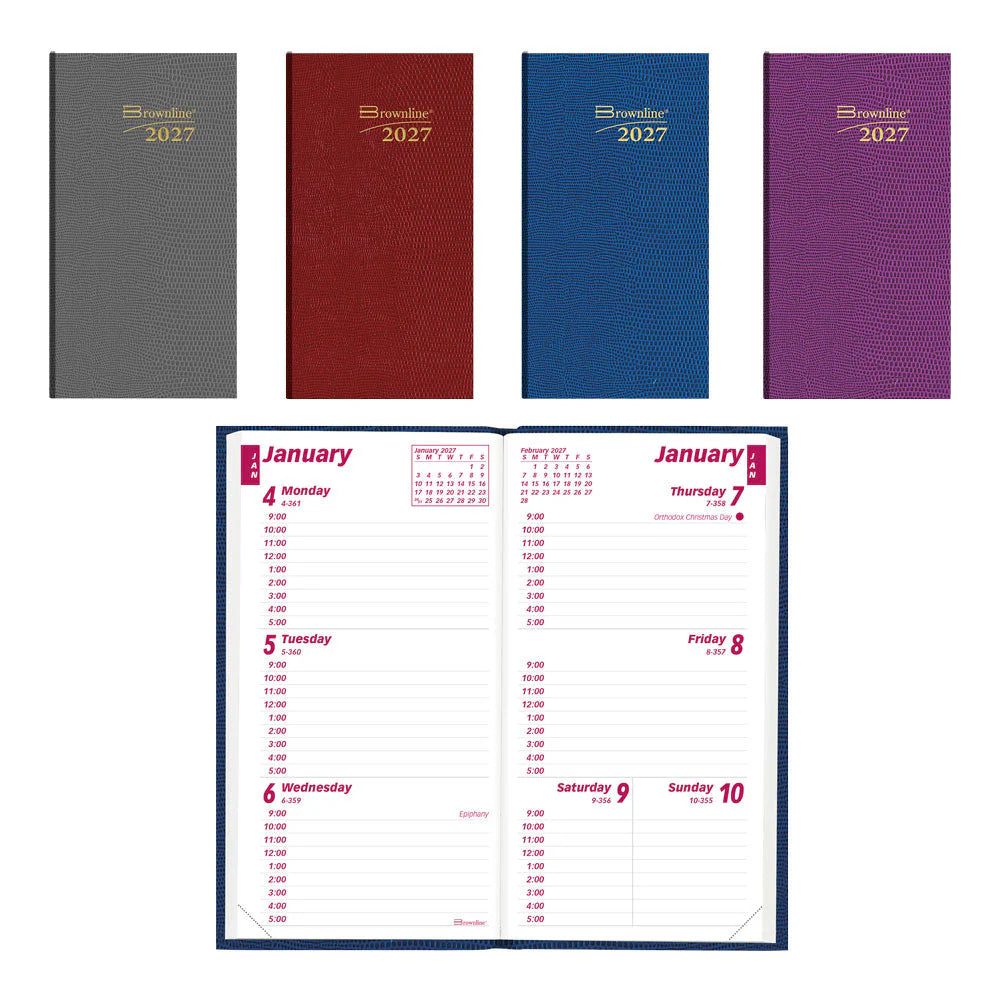 Brownline Traditional Daily Pocket Appointment Book Dec 2026–Jan 2028, Assorted, 6"x3-1/8"