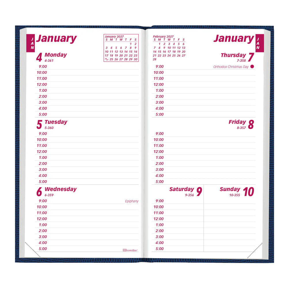 Brownline Traditional Daily Pocket Appointment Book Dec 2026–Jan 2028, Assorted, 6"x3-1/8"