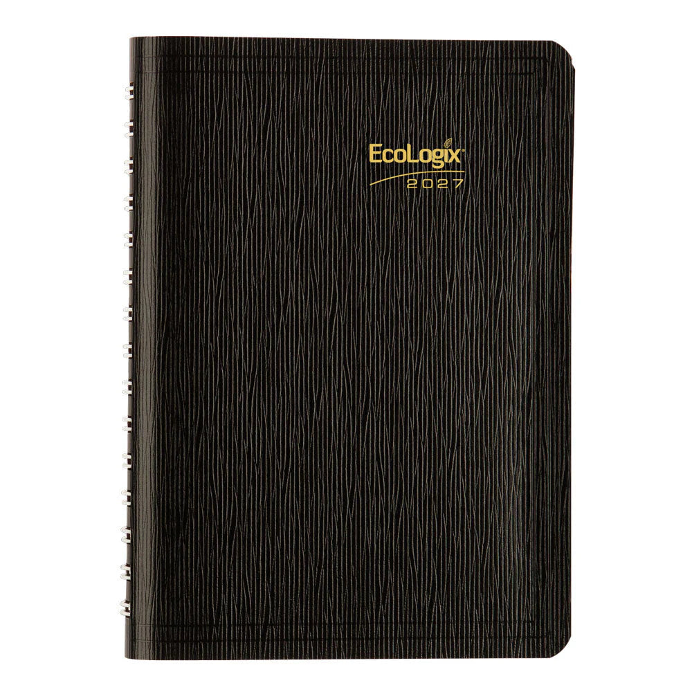 Brownline EcoLogix 12-Month Daily Planner 2027, English, Black, 8"x5"