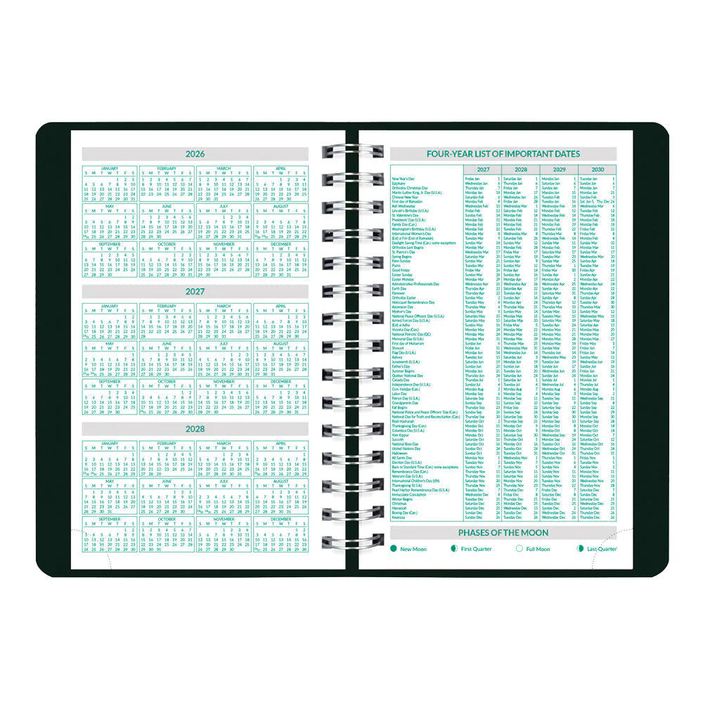 Brownline EcoLogix 12-Month Daily Planner 2027, English, Black, 8"x5"