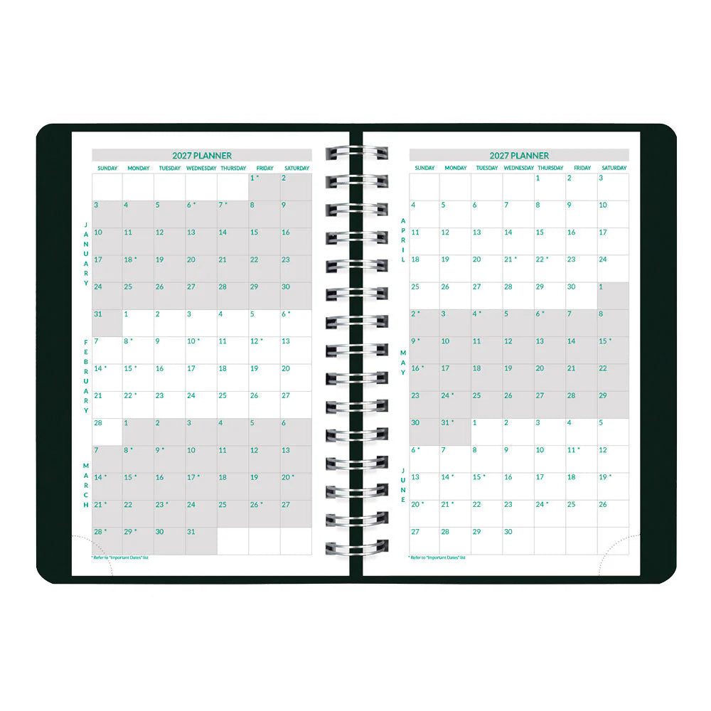 Brownline EcoLogix 12-Month Daily Planner 2027, English, Black, 8"x5"