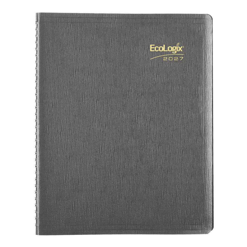 Agenda semainier Brownline® EcoLogix® 11x8-1/2" anglais noir