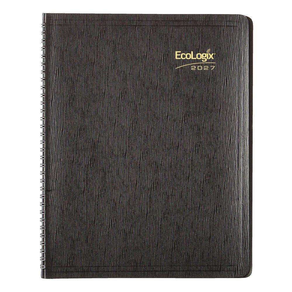 Brownline EcoLogix 14-Month Monthly Planner Dec 2026–Jan 2028, English, Black, 11"x8.5"