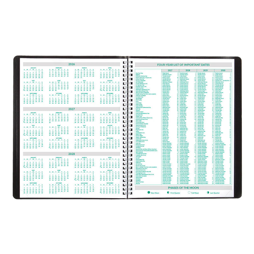 Brownline EcoLogix 14-Month Monthly Planner Dec 2026–Jan 2028, English, Black, 11"x8.5"