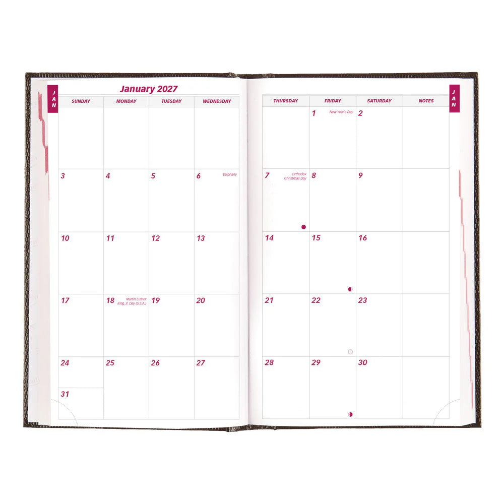 Brownline Traditional 12-Month Daily Appointment Book 2027, Perfect Binding, Black, 8"x5"