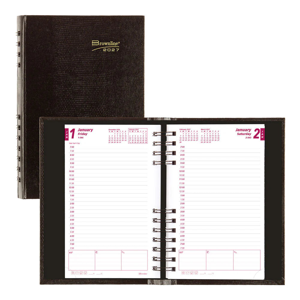 Agenda quotidien / semainier avec couverture rigide Brownline CoilPro