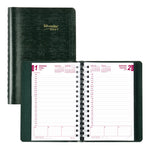 Brownline Essential 12-Month Daily Diary 2027, Twin Wire, Green, English, 8"x5"