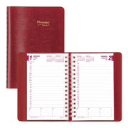 Brownline Essential 12-Month Daily Diary 2027, Twin Wire, Red, English, 8"x5"