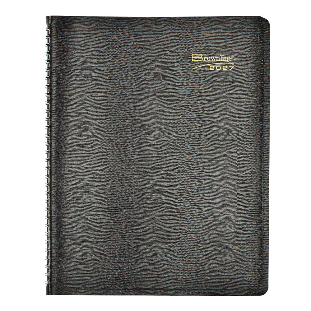 Brownline Essential 12-Month Weekly Diary 2027, 15-Min Appointments, English, Black, 11"x8.5"