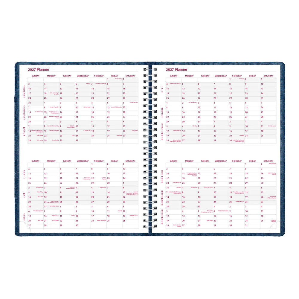 Brownline Essential 12-Month Weekly Diary 2027, 15-Min Appointments, English, Blue, 11"x8.5"
